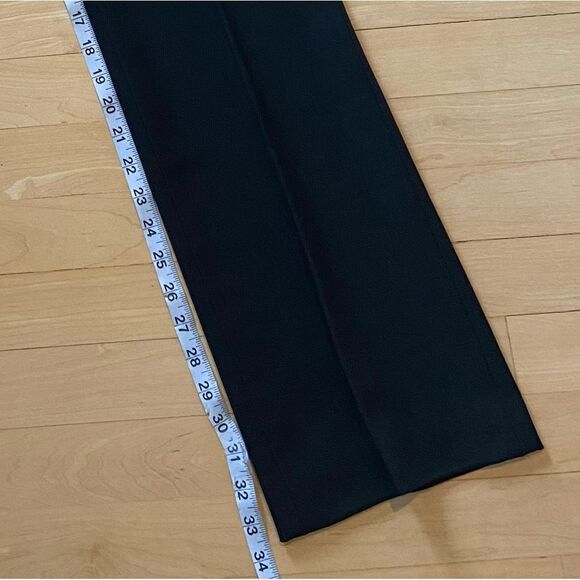 BCBGMAXAZRIA Leather Waistband Wide Leg Black Pants 2 - Picture 5 of 8